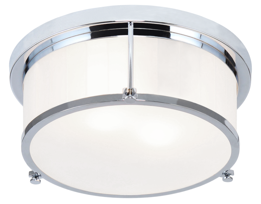 Matteo Lighting Caisse Claire 2-Light Flush Mount Chrome