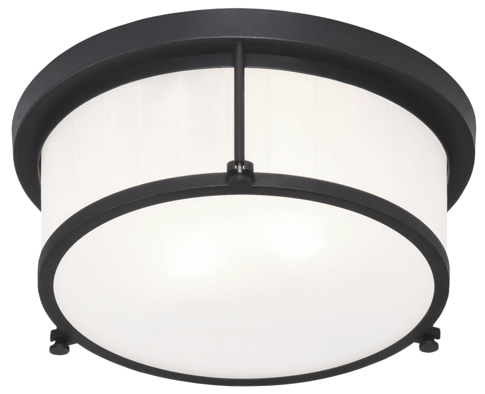 Matteo Lighting Caisse Claire 2-Light Flush Mount Black, Matte Black