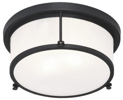 Matteo Lighting Caisse Claire 2-Light Flush Mount Black, Matte Black
