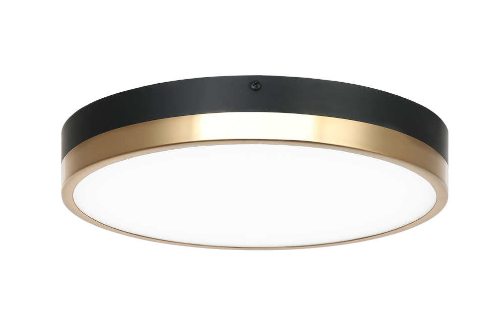 Matteo Lighting Tone 12-in LED Flush Mount Brass, Black, Aged Brass
