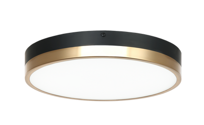 Matteo Lighting Tone 12-in LED Flush Mount Brass, Black, Aged Brass