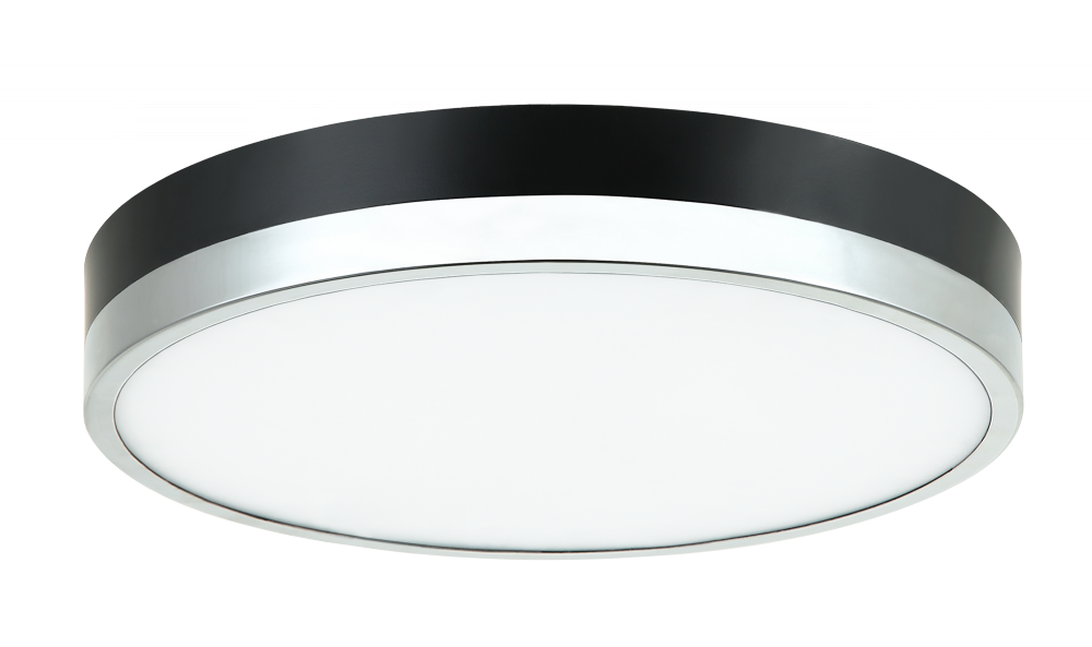 Matteo Lighting Tone 12-in LED Flush Mount Black, Chrome