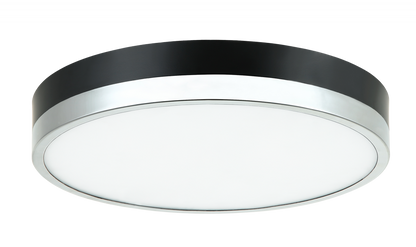 Matteo Lighting Tone 12-in LED Flush Mount Black, Chrome