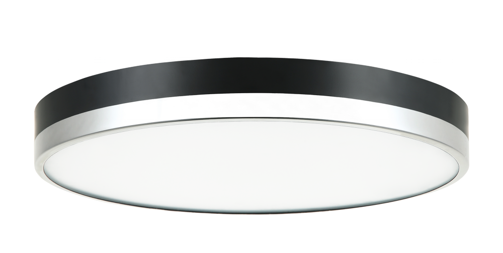 Matteo Lighting Tone 16-in LED Flush Mount Black, Chrome