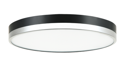 Matteo Lighting Tone 16-in LED Flush Mount Black, Chrome