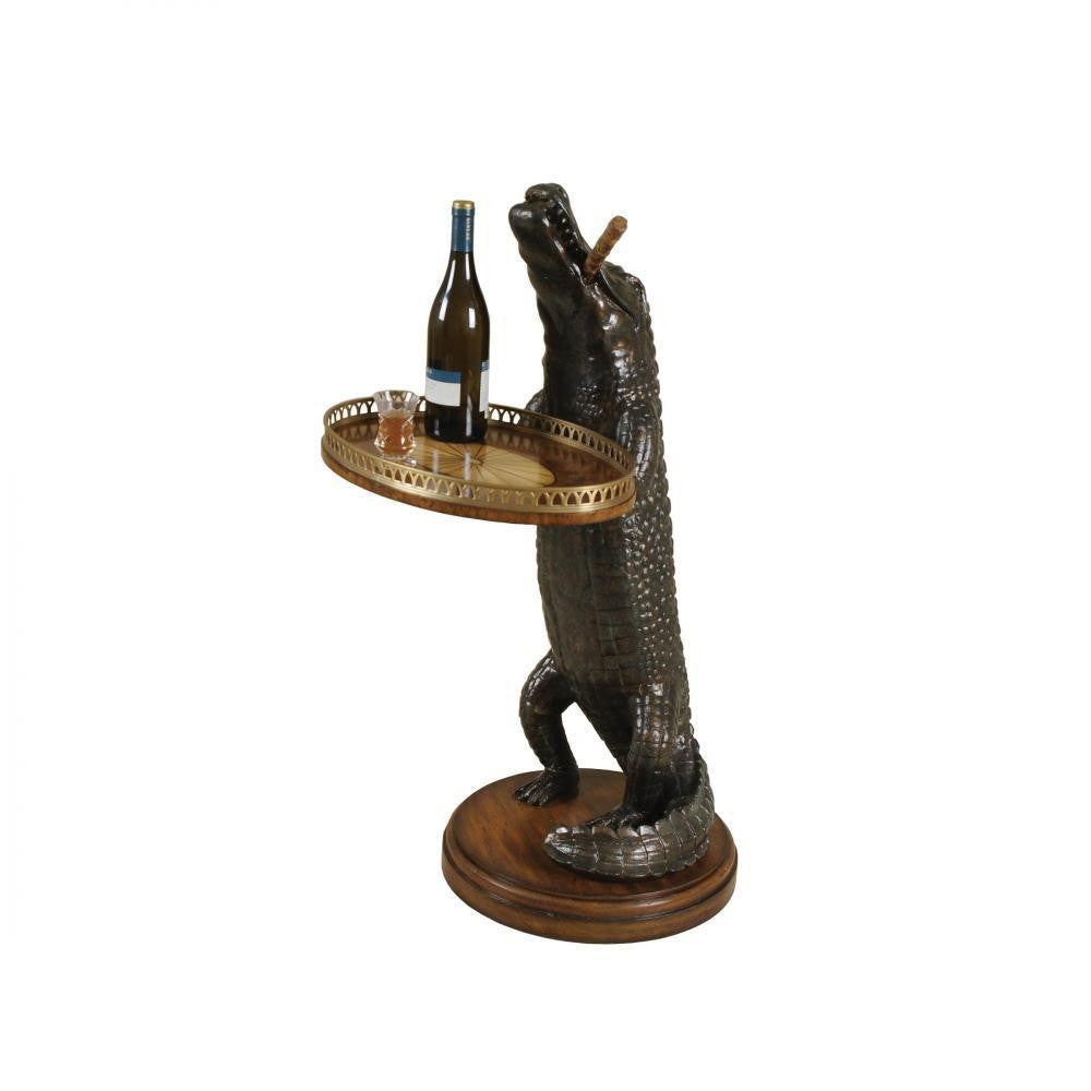 Maitland-Smith Alligator Accent Table Verdigris