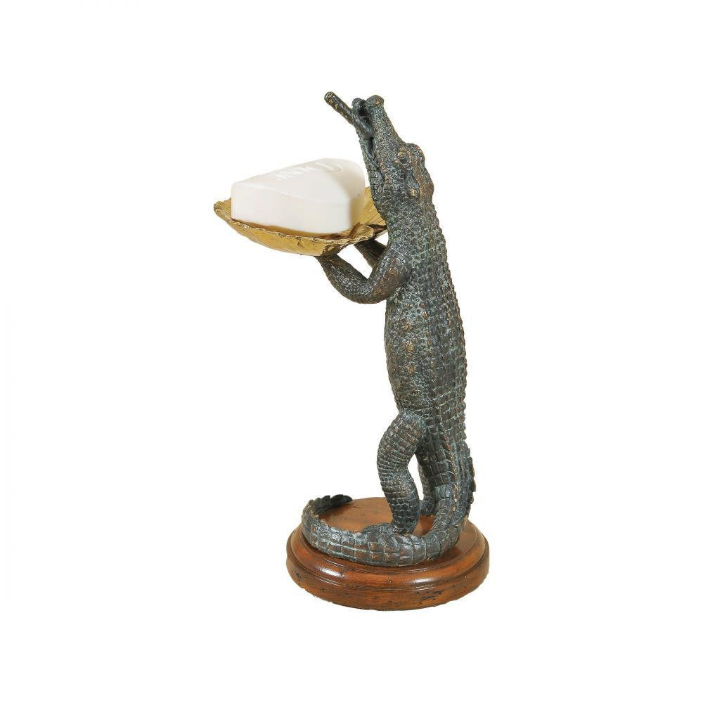Maitland-Smith Alligator Soap Dish Verdigris