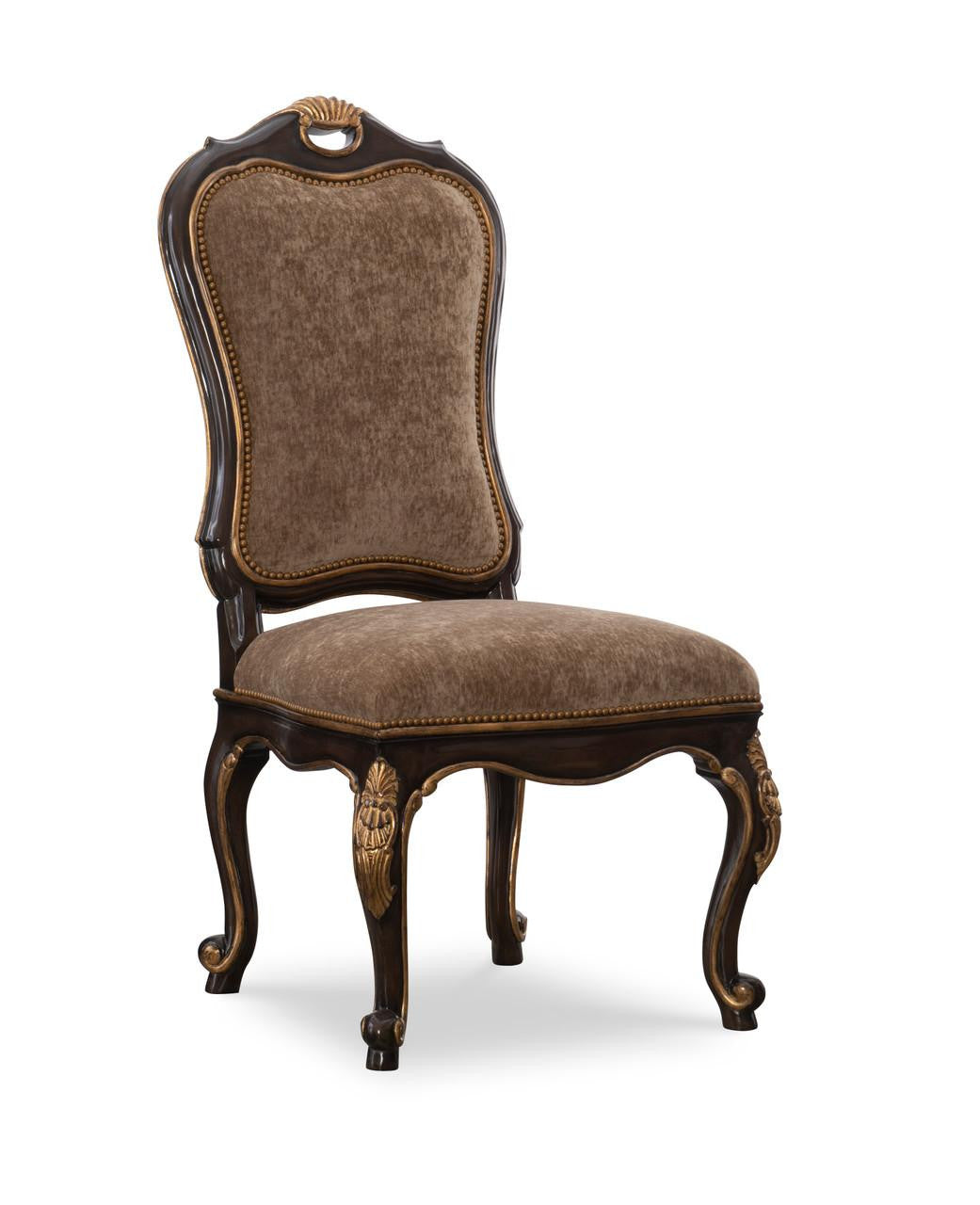 Maitland-Smith Aria Side Chair Dark Brown, Mahogany