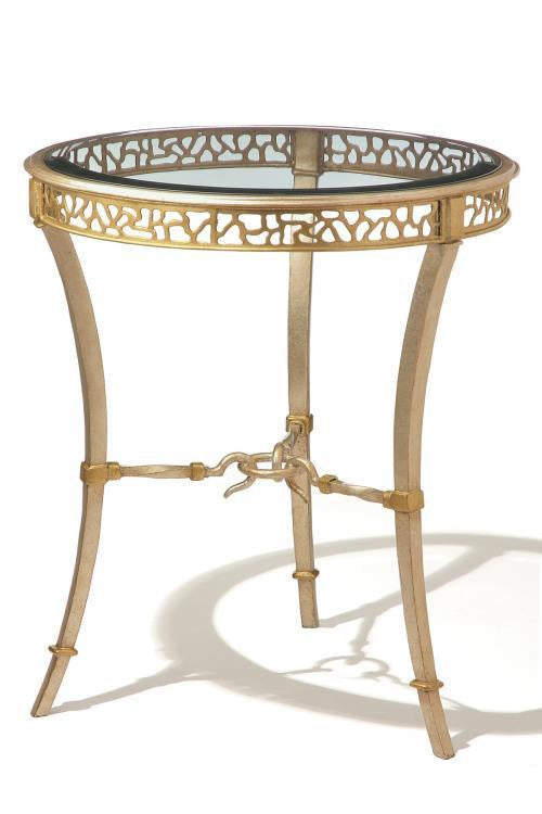 Maitland-Smith Bolero Side Table Burnished Silver, Venetian Gold