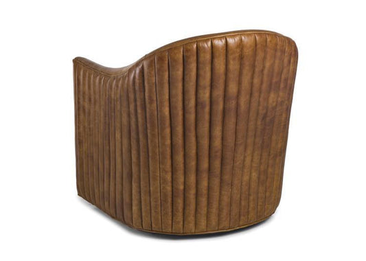 Maitland-Smith Callie Club Chair, Thunder Chestnut Brown Leather, 31.5"H (RA1204S-THU-CHE YUU906TN8E)