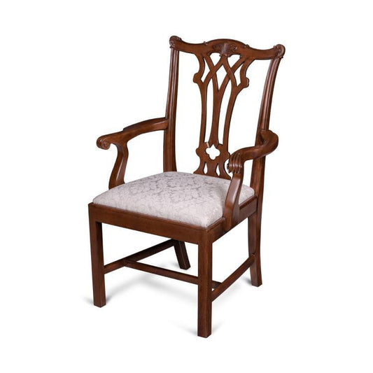 Maitland-Smith Camden Armchair Mahogany, Cream