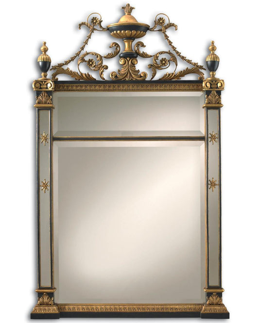 Maitland-Smith Canova Mirror Burnished Gold and Black