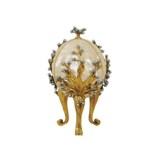 Maitland-Smith Carl Egg on Stand Sculpture White