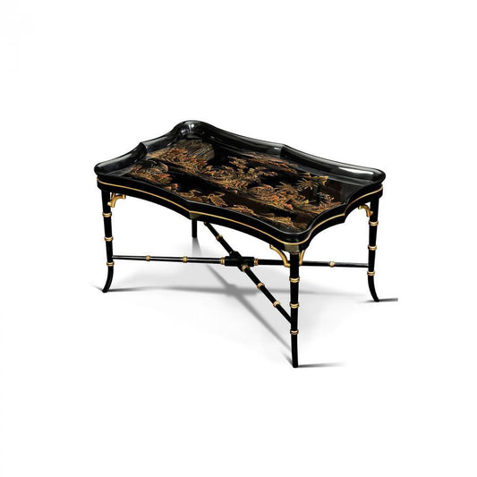 Maitland-Smith Chinoiserie Cocktail Table Black