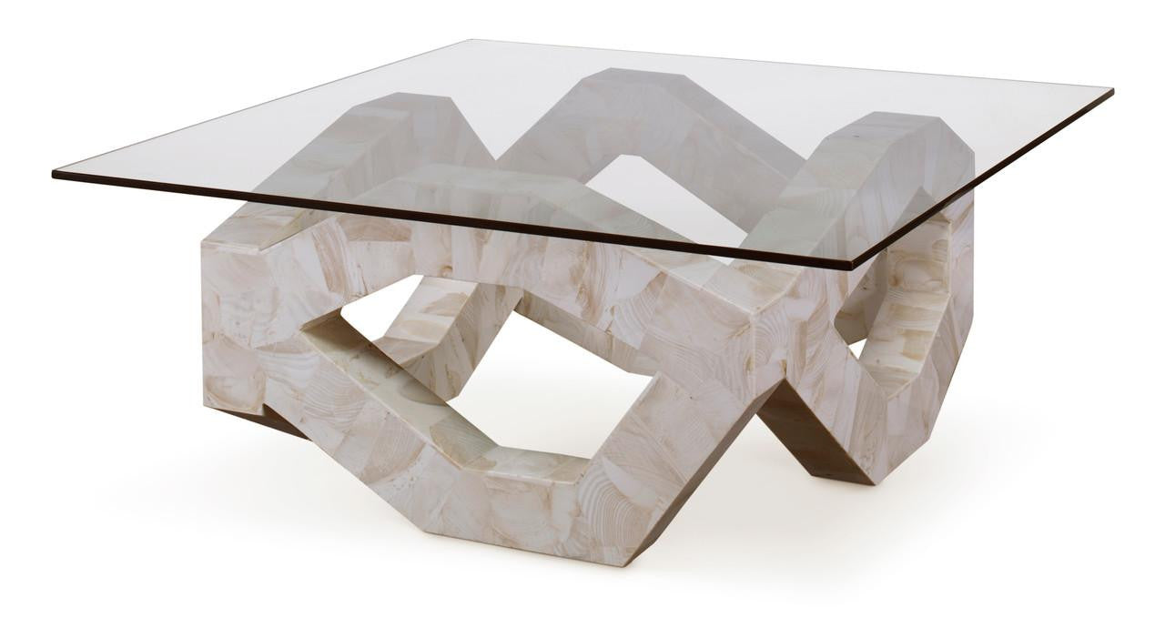 Maitland-Smith Clamstone Cocktail Table Polished Clamstone