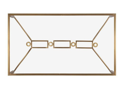 Maitland-Smith Cortona Cocktail Table, Antique Brass, Glass Top, 55.25"W (8304-33 YUU906TN9R)