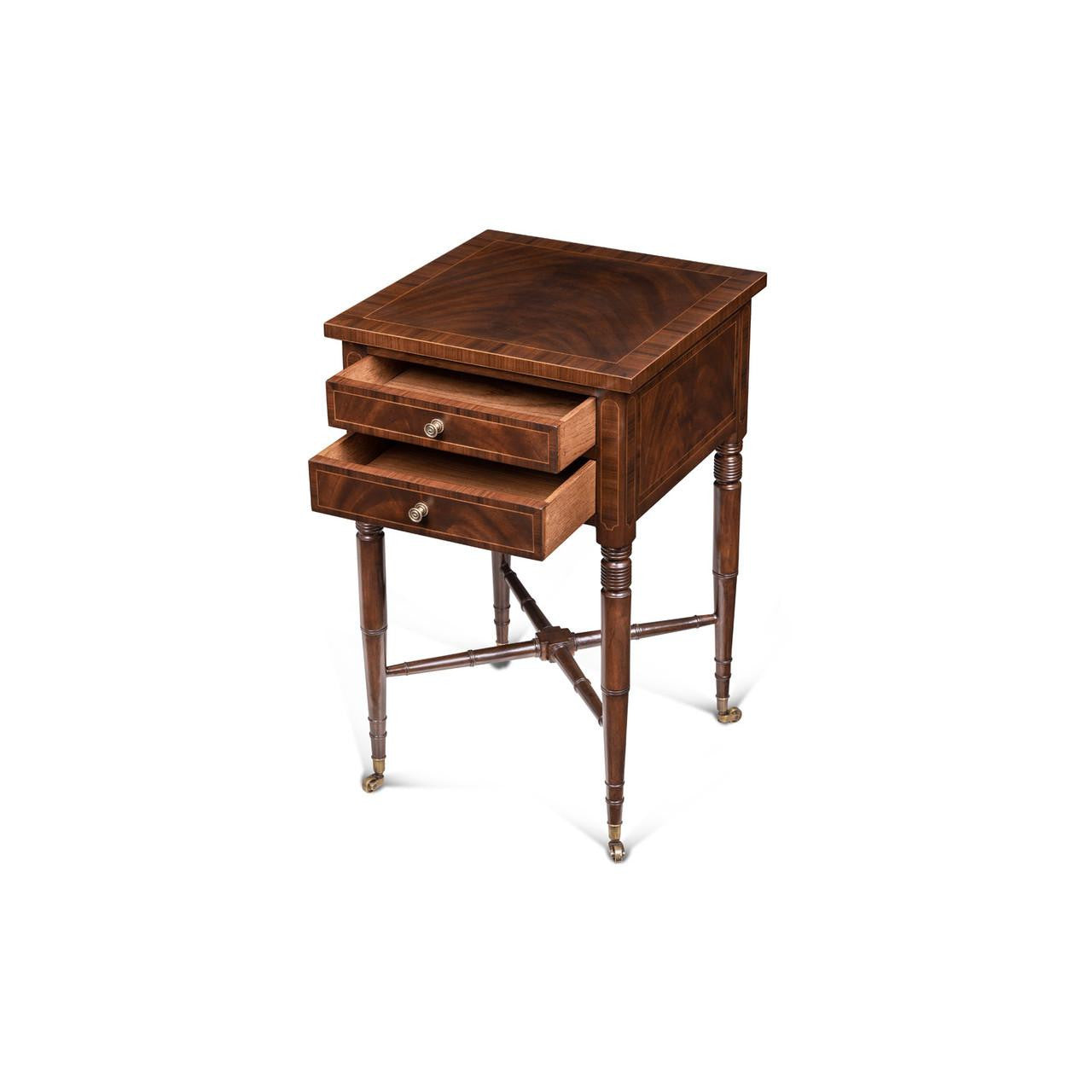 Maitland-Smith Dixon End Table, Mahogany, Rosewood, Brass Accents, 17.8"W (89-1008 YUU906TNA9)