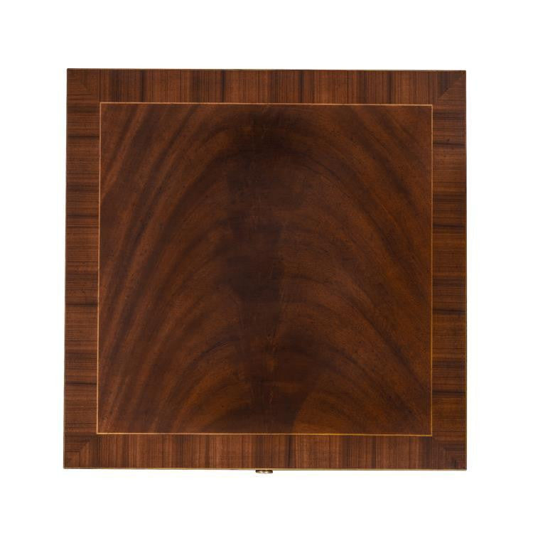 Maitland-Smith Dixon End Table, Mahogany, Rosewood, Brass Accents, 17.8"W (89-1008 YUU906TNA9)