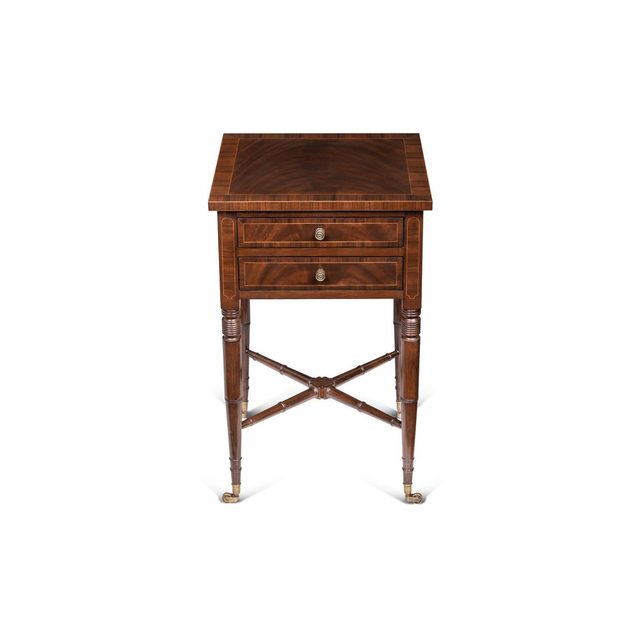 Maitland-Smith Dixon End Table, Mahogany, Rosewood, Brass Accents, 17.8"W (89-1008 YUU906TNA9)