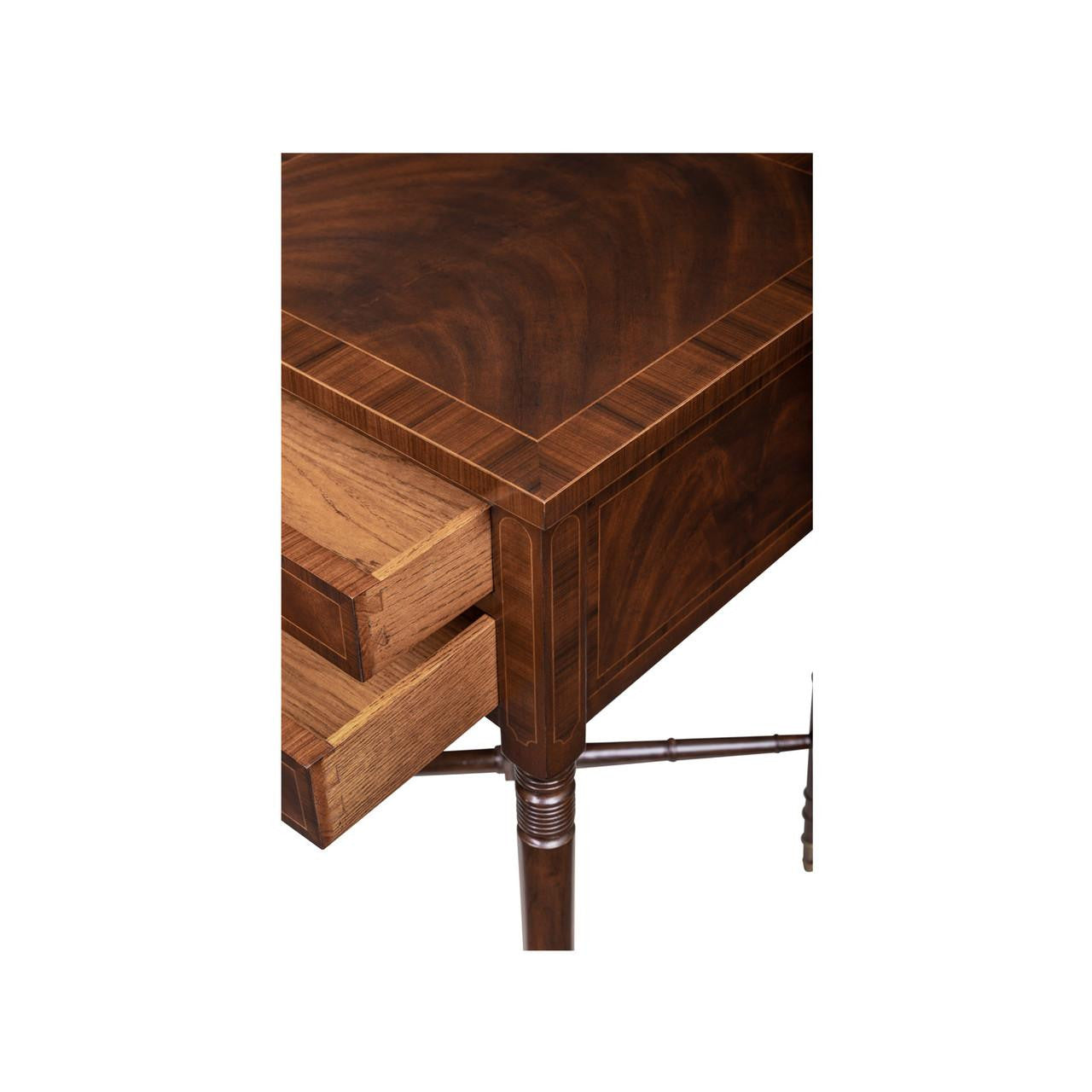 Maitland-Smith Dixon End Table, Mahogany, Rosewood, Brass Accents, 17.8"W (89-1008 YUU906TNA9)