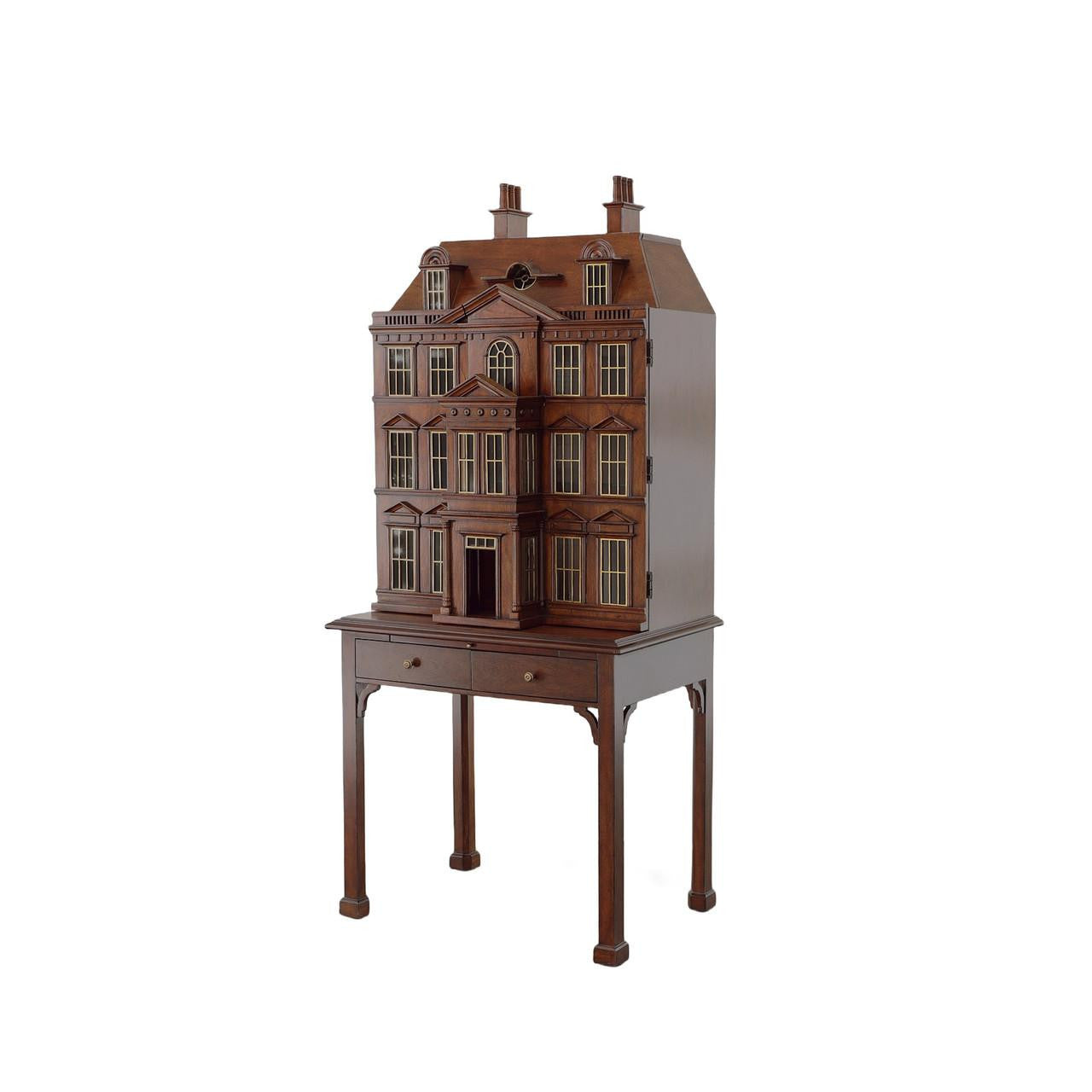 Maitland-Smith Dollhouse Bar Cabinet, Mahogany, Brass Accents, 34"W (8149-51 YUU906TNAE)