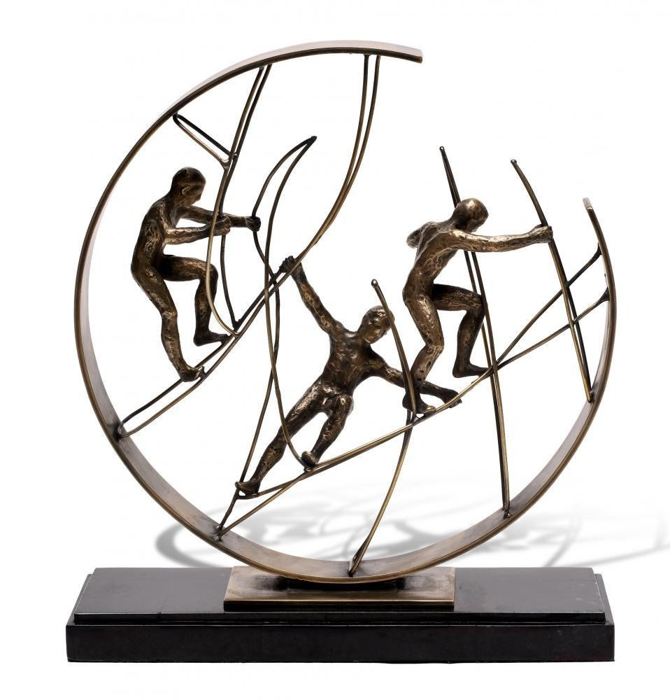 Maitland-Smith Dynamic Climbers Sculpture Brass, Black