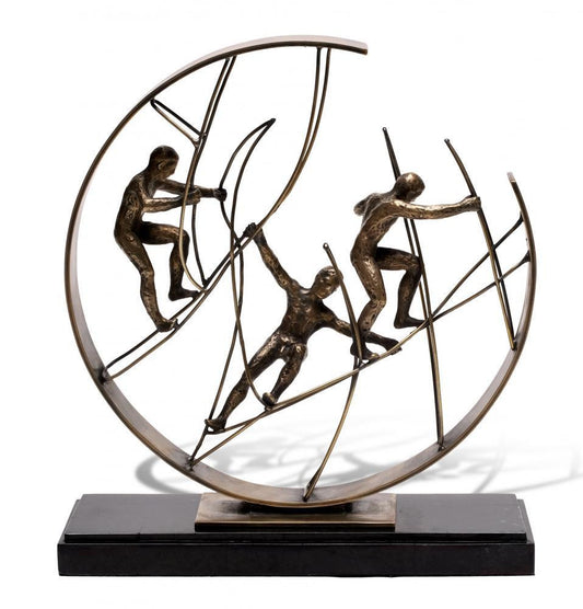 Maitland-Smith Dynamic Climbers Sculpture Brass, Black