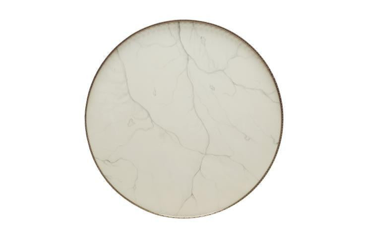 Maitland-Smith Eclipse Accent Table, Ivory Top, Ebony, Mirror Back, Brass Accents, 29"W (89-1003 YUU906TNAQ)