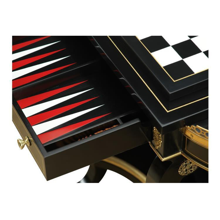 Maitland-Smith Eclipse Game Table, Ebony, Gold, 32"W (89-0901 YUU906TNAP)