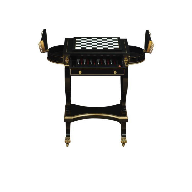 Maitland-Smith Eclipse Game Table, Ebony, Gold, 32"W (89-0901 YUU906TNAP)