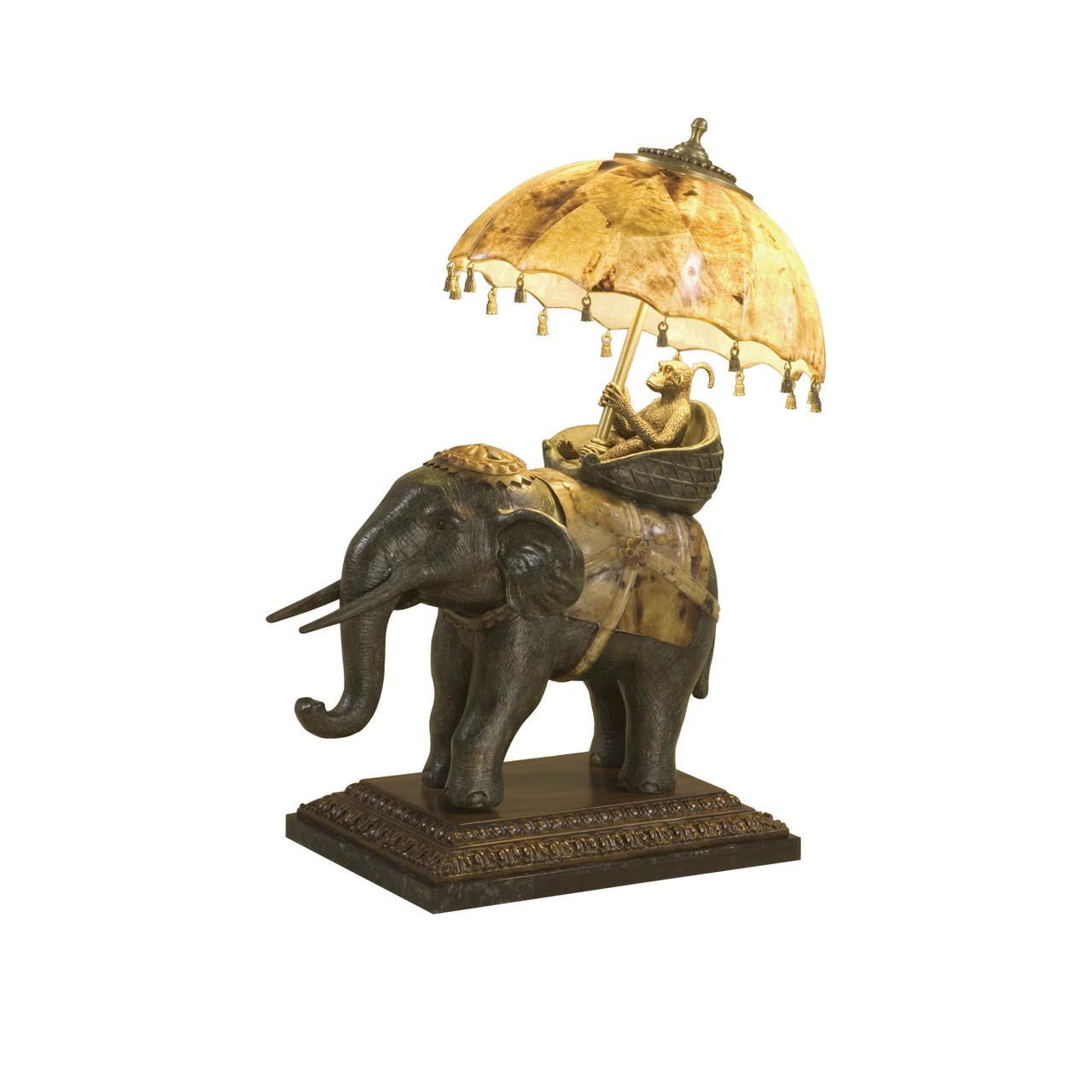 Maitland-Smith Elephant Ride Table Lamp Brass