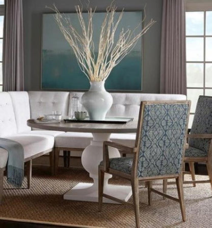Maitland-Smith Ella Dining Table, Oak Top, Plaster White, 60"W (8300-35 YUU906TNC2)