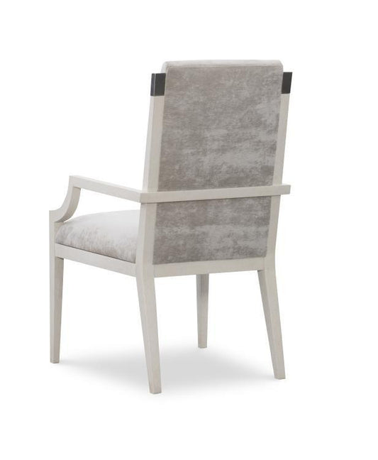 Maitland-Smith Ensemble Armchair, Mahogany, Luster Fog Silver Upholstery, 40"H (88-0446 YUU906TP7H)