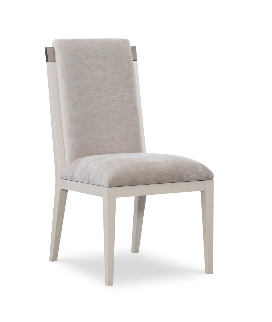 Maitland-Smith Ensemble Side Chair White, Silver