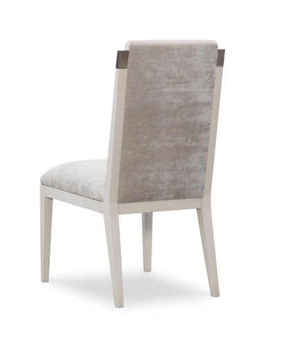 Maitland-Smith Ensemble Side Chair, Mahogany, Luster Fog Silver Upholstery, 40"H (88-0645 YUU906TP7J)
