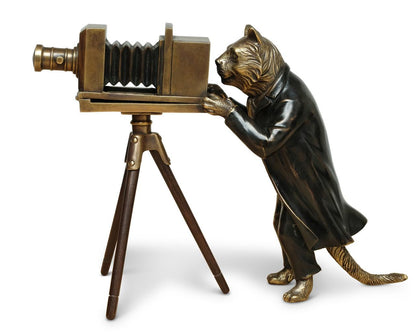 Maitland-Smith Feline Fotography Sculpture Solid brass