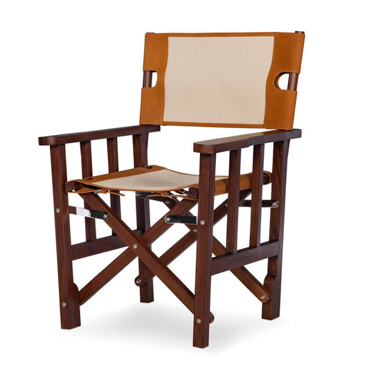 Maitland-Smith Felix Camp Chair Cream Walnut