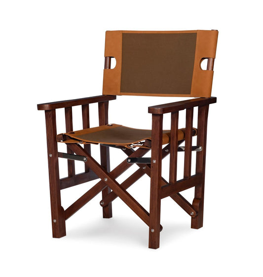 Maitland-Smith Felix Camp Chair Olive Walnut