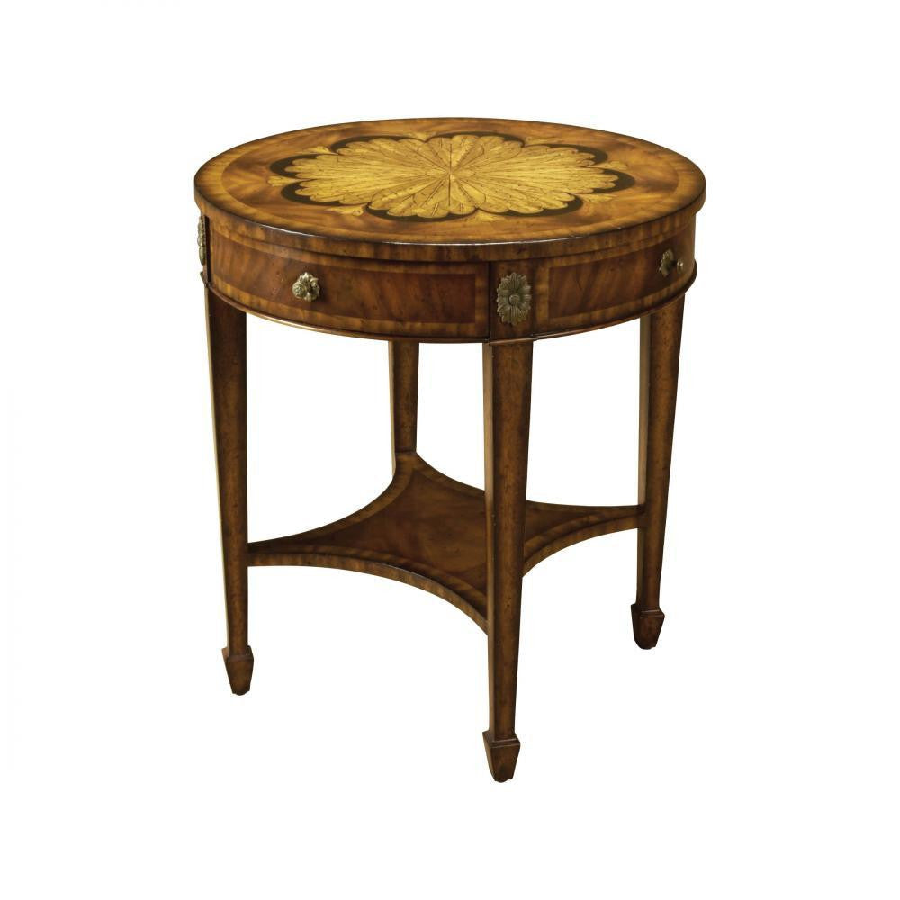Maitland-Smith Floral Accent Table Mahogany
