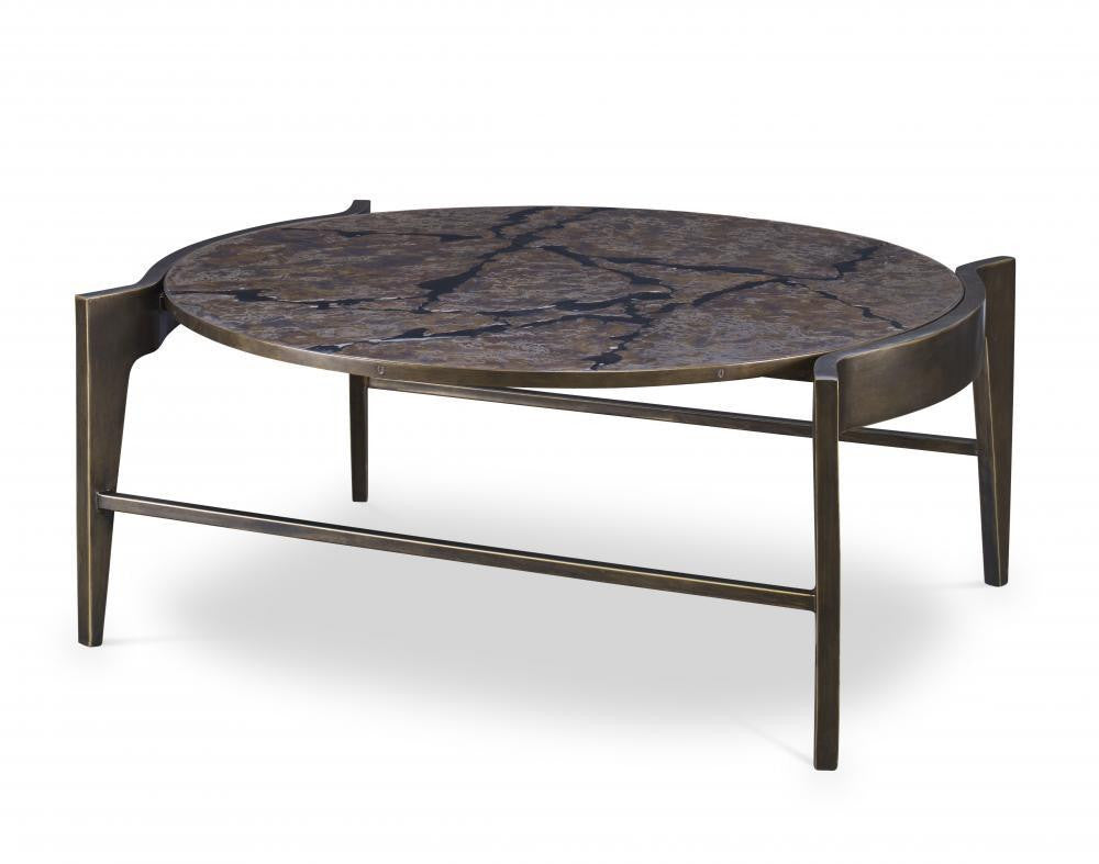 Maitland-Smith Flow Cocktail Table Antique Brass