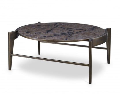 Maitland-Smith Flow Cocktail Table Antique Brass