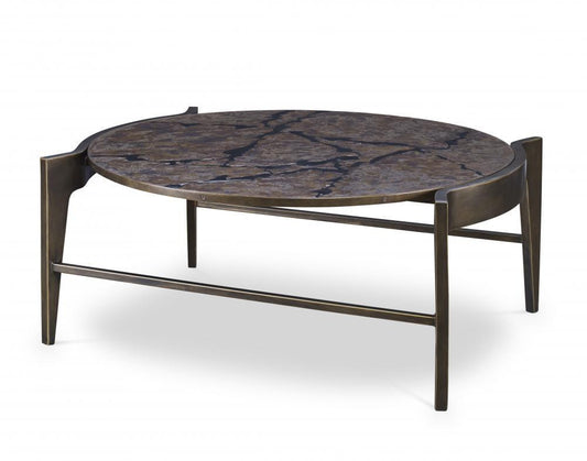Maitland-Smith Flow Cocktail Table Antique Brass