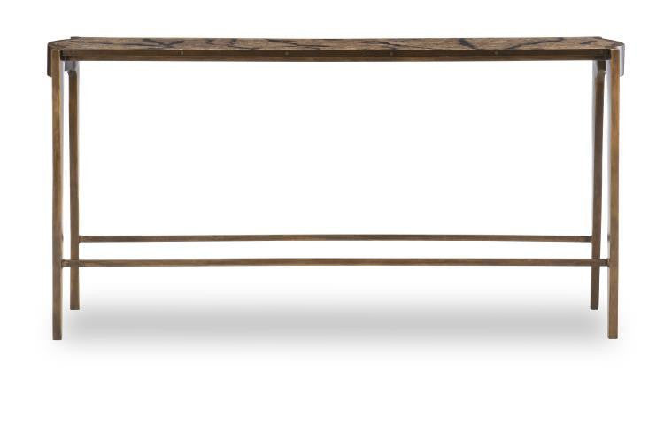 Maitland-Smith Flow Console Table, Antique Brass, 65"W (8302-34 YUU906TP88)
