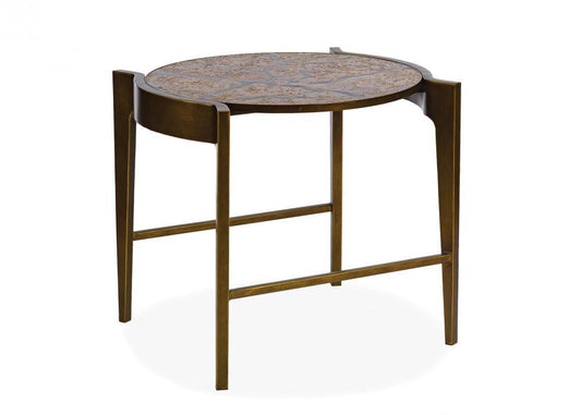 Maitland-Smith Flow Side Table Antique Brass