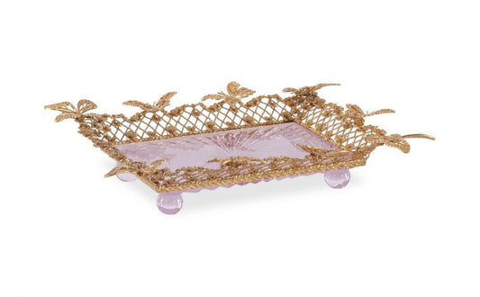 Maitland-Smith Glorieux Tray Gold, Pink
