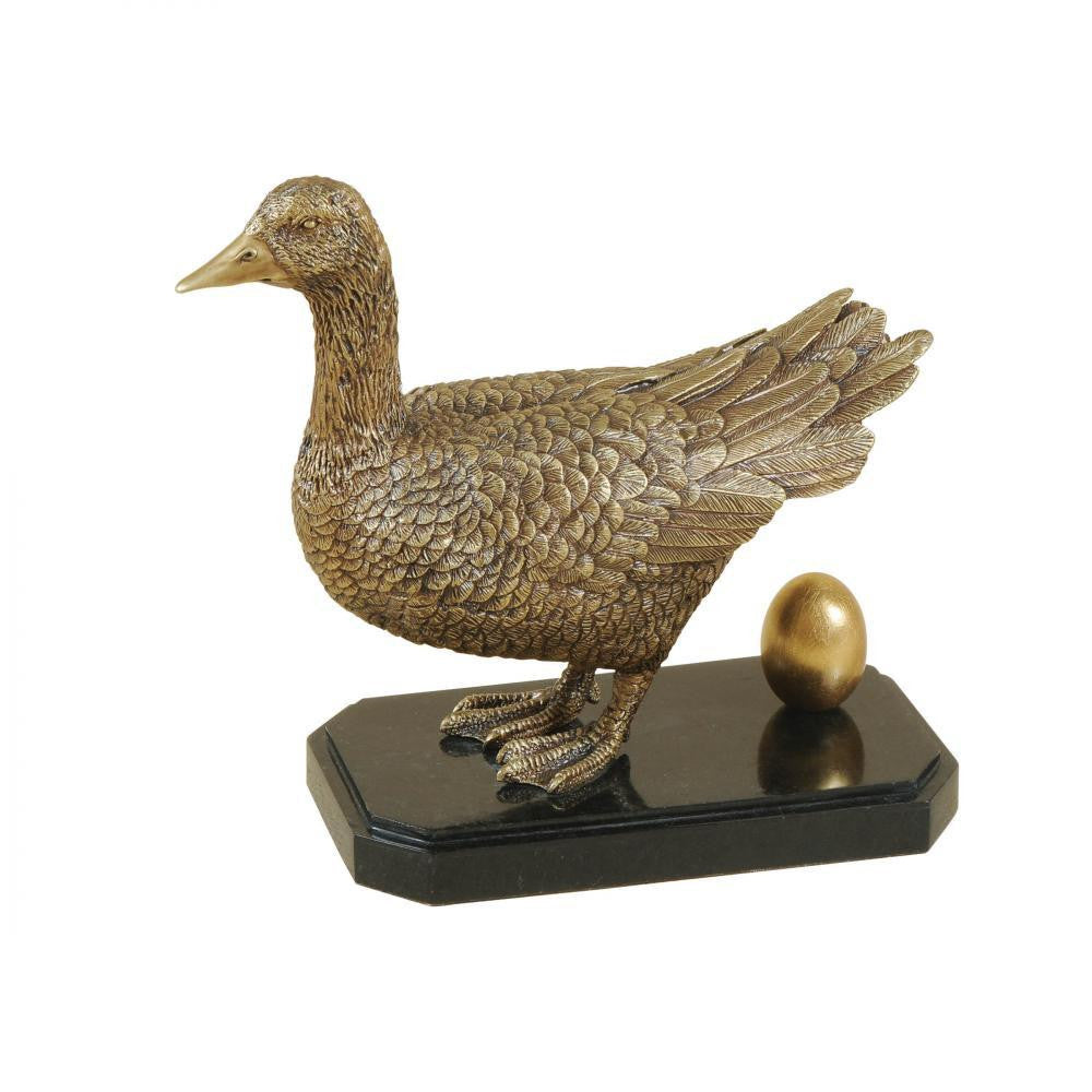 Maitland-Smith Golden Goose Sculpture Antique Bronze