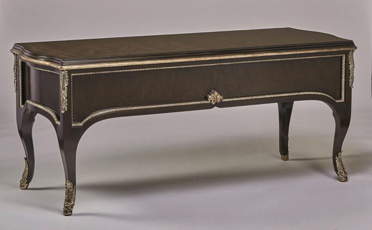 Maitland-Smith Grand Traditions Desk, Cherry, Aged Gold Trim, Antique Brass Hardware, 72"W (88-0107 YUU906TP98)