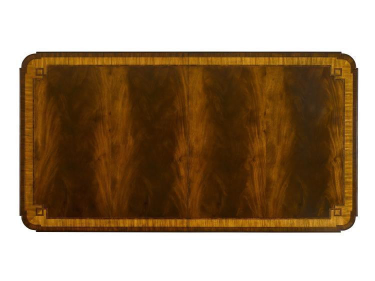 Maitland-Smith Greek Key Dining Table, Mahogany, Brass Mounts, 111"W (8105-35 YUU906TP9K)