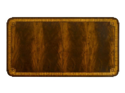 Maitland-Smith Greek Key Dining Table, Mahogany, Brass Mounts, 111"W (8105-35 YUU906TP9K)