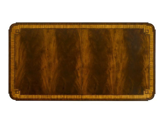 Maitland-Smith Greek Key Dining Table, Mahogany, Brass Mounts, 111"W (8105-35 YUU906TP9K)